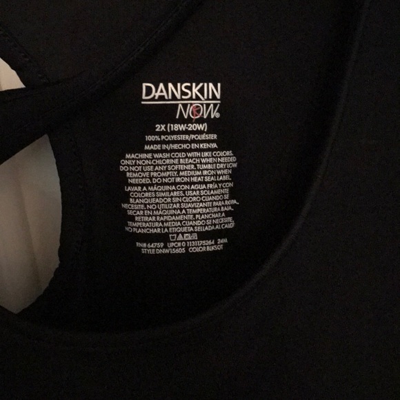 Danskin black workout top with cross cross back - Picture 2 of 4